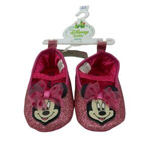 Disney Minnie Mouse Sparkle Glitter Ballet Shoes Infant 3-6 Months Pink Sandals